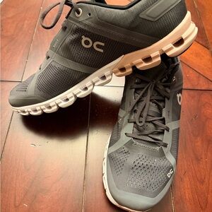 On Running Women’s Charcoal and Pink Athletic Shoes